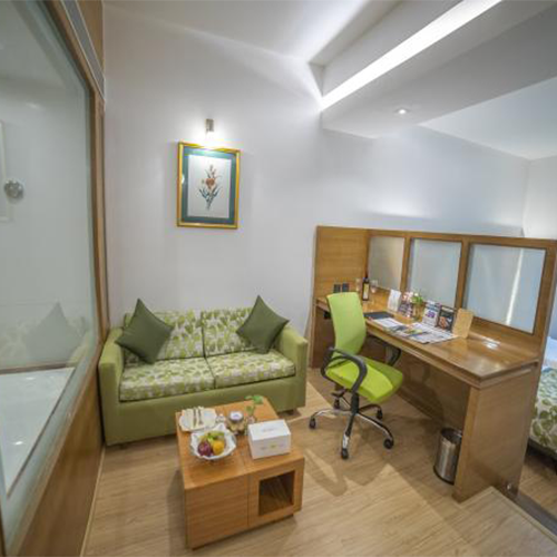 Living Area – Orchid Hotel Pune Premium Stay Living Area at The Orchid Hotel Pune – Spacious Luxury Accommodation Near Hinjewadi