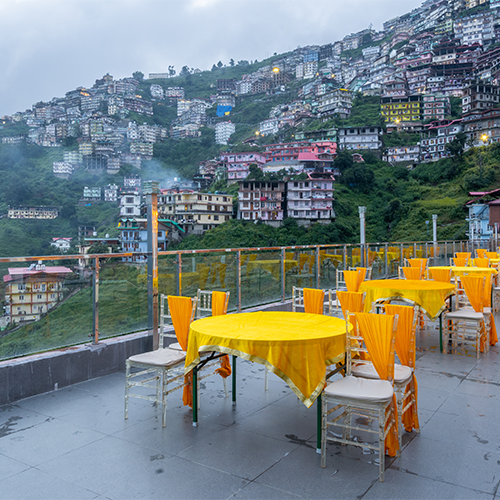 Shimla wedding venue – Book rooftop event space at The Orchid Hotel Rooftop venues for events at The Orchid Hotel Shimla | Wedding hotel with valley view