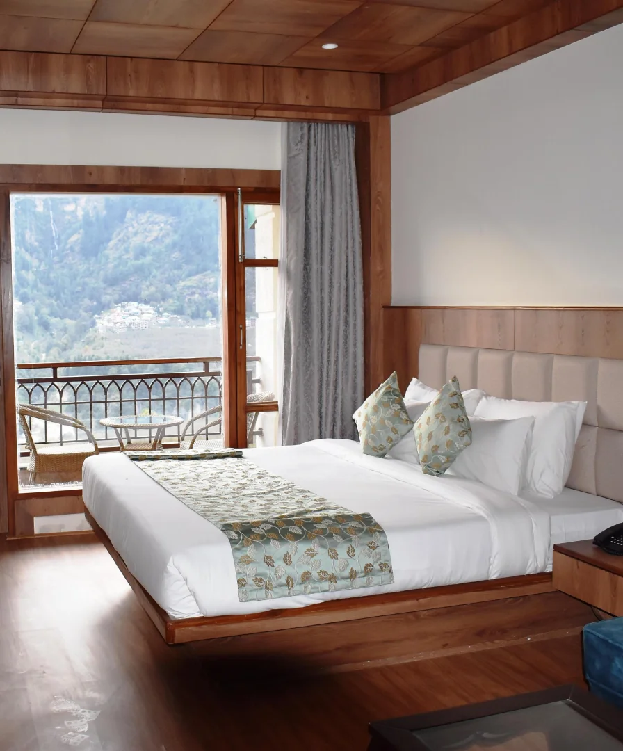 Stay in Club Room with Balcony – Luxury Hotel in Manali Near Solang Valley Club Room in Manali Hotel with Balcony and Scenic Valley View