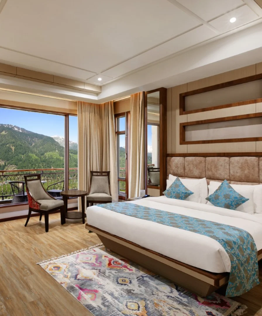 Book the Presidential Suite – Luxury Stay in Manali Near River Beas Presidential Suite at 5-Star Hotel in Manali with River and Valley Views