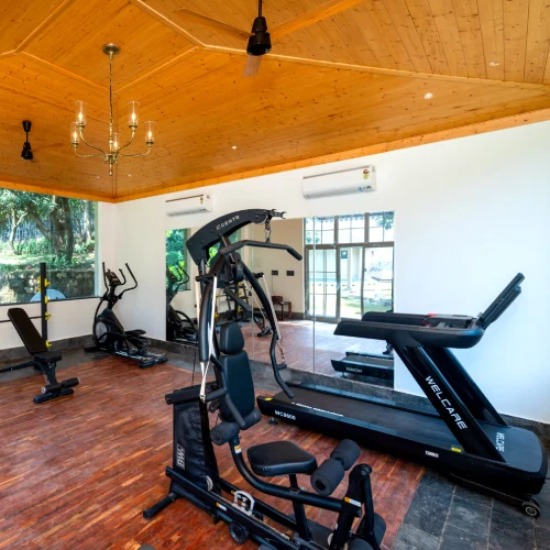 Stay fit during your stay at Orchid Rishivan, premium resort in Rishikesh Fully-equipped gym at Orchid Rishivan Resort in Rishikesh, top hotel for fitness