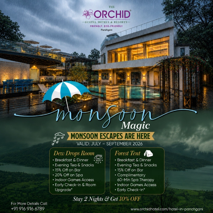 Enjoy Monsoon Magic Hotel Offers at Orchid Hotel Panchgani Monsoon Magic staycation and hotel offers at Orchid Hotel Panchgani during the monsoon season
